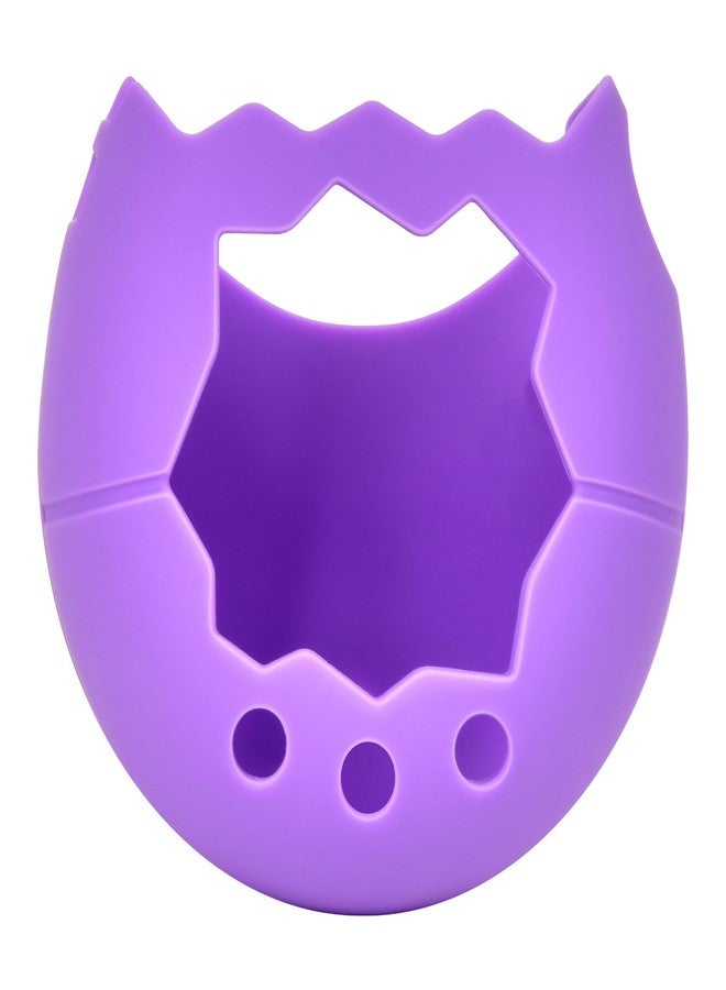Silicone Protective Cover with Detachable Lanyard for Tamagotchi Paradise, Soft Anti-Scratch Case for Daily Carry (Purple)